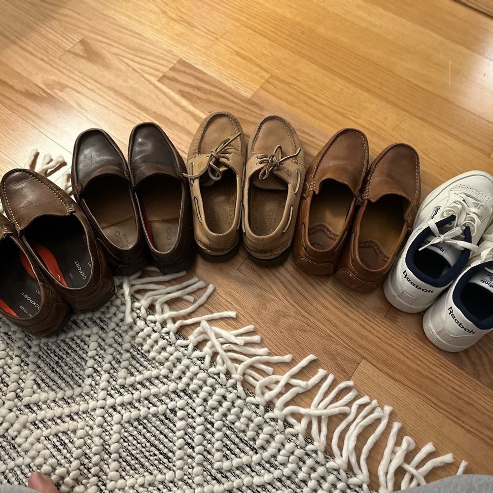 Variety shoes loafers and sneakers size 9, Sperry Rockport, Aldo GH Bass Reebok